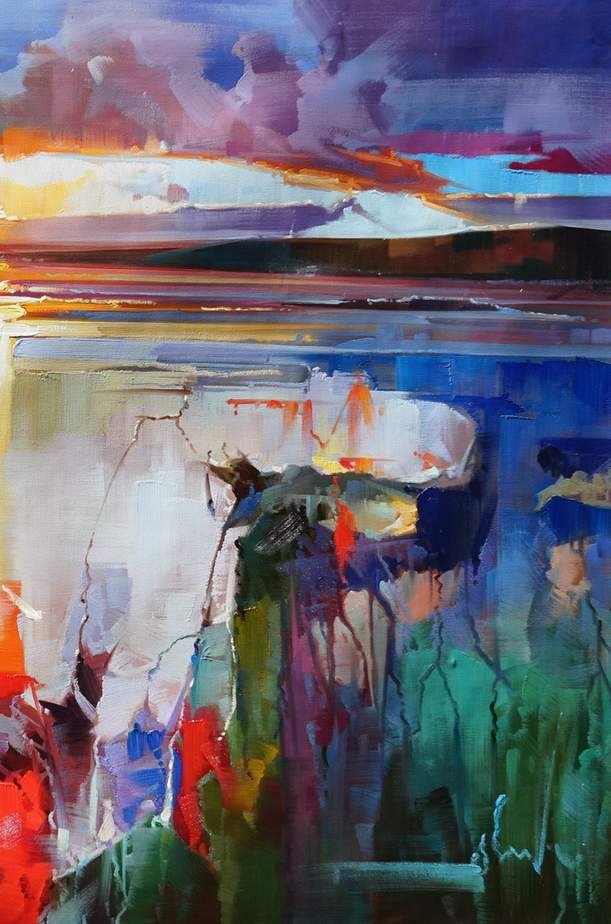seascape sunrise abstract contemporary design 8
